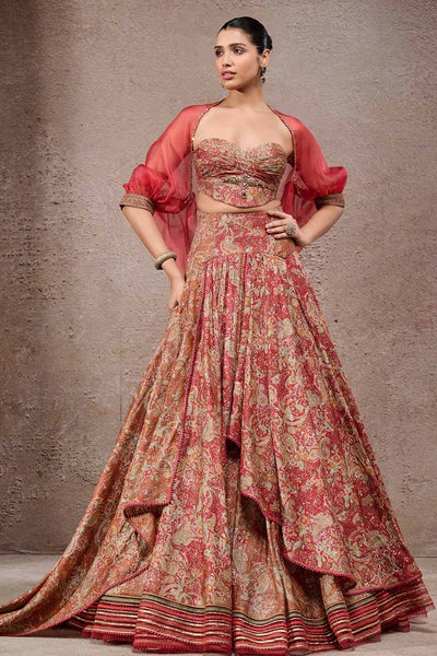 Tarun Tahiliani Draped Tectile Lehenga indian designer wear online shopping melange singapore 