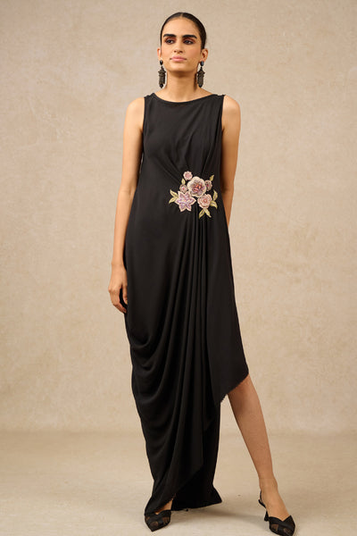 Tarun Tahiliani Dress Black Indian designer wear online shopping melange singapore