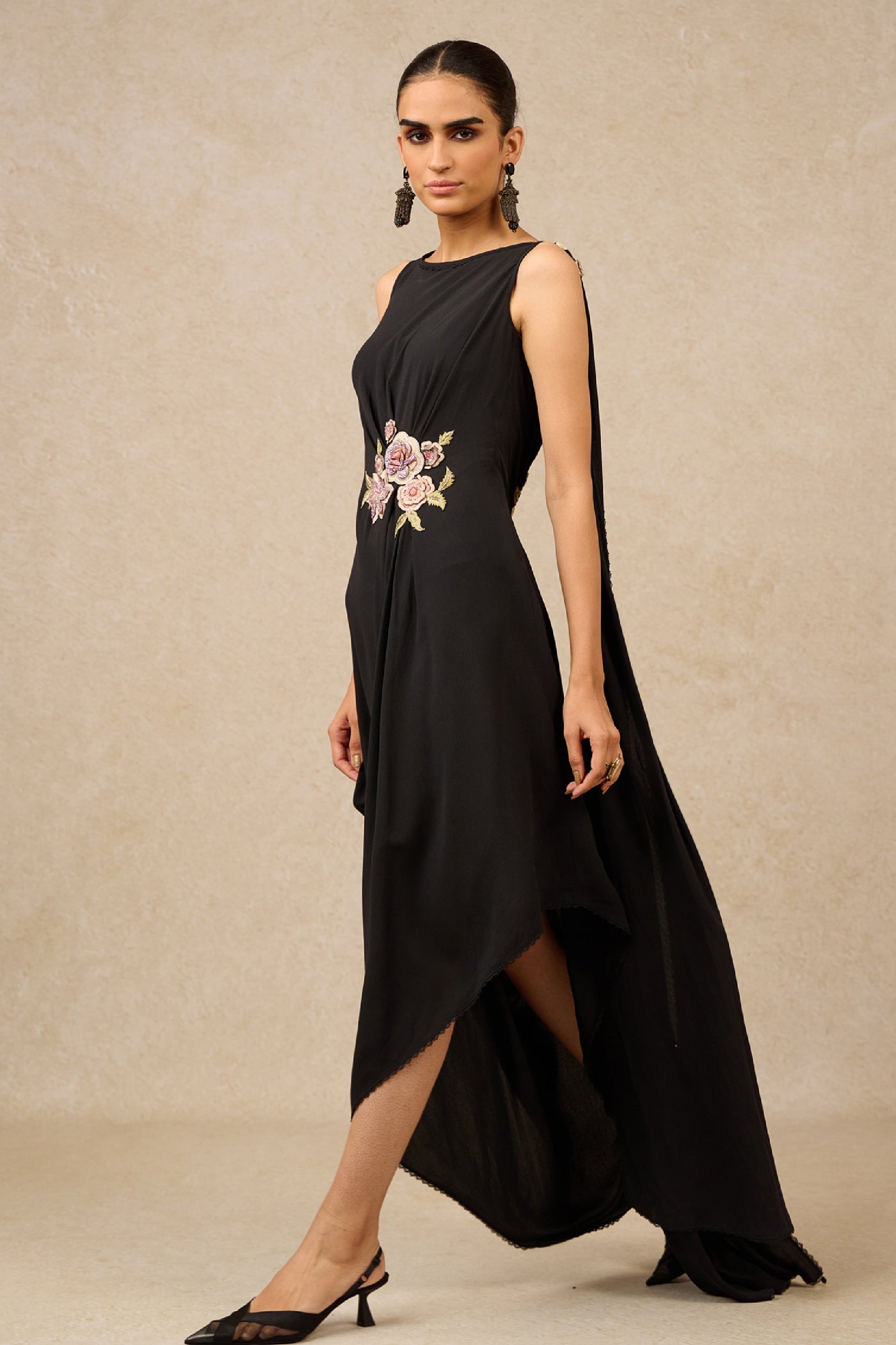 Tarun Tahiliani Dress Black Indian designer wear online shopping melange singapore