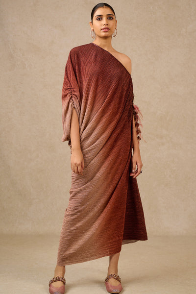 Tarun Tahiliani Dress Copper Ombre Indian designer wear online shopping melange singapore