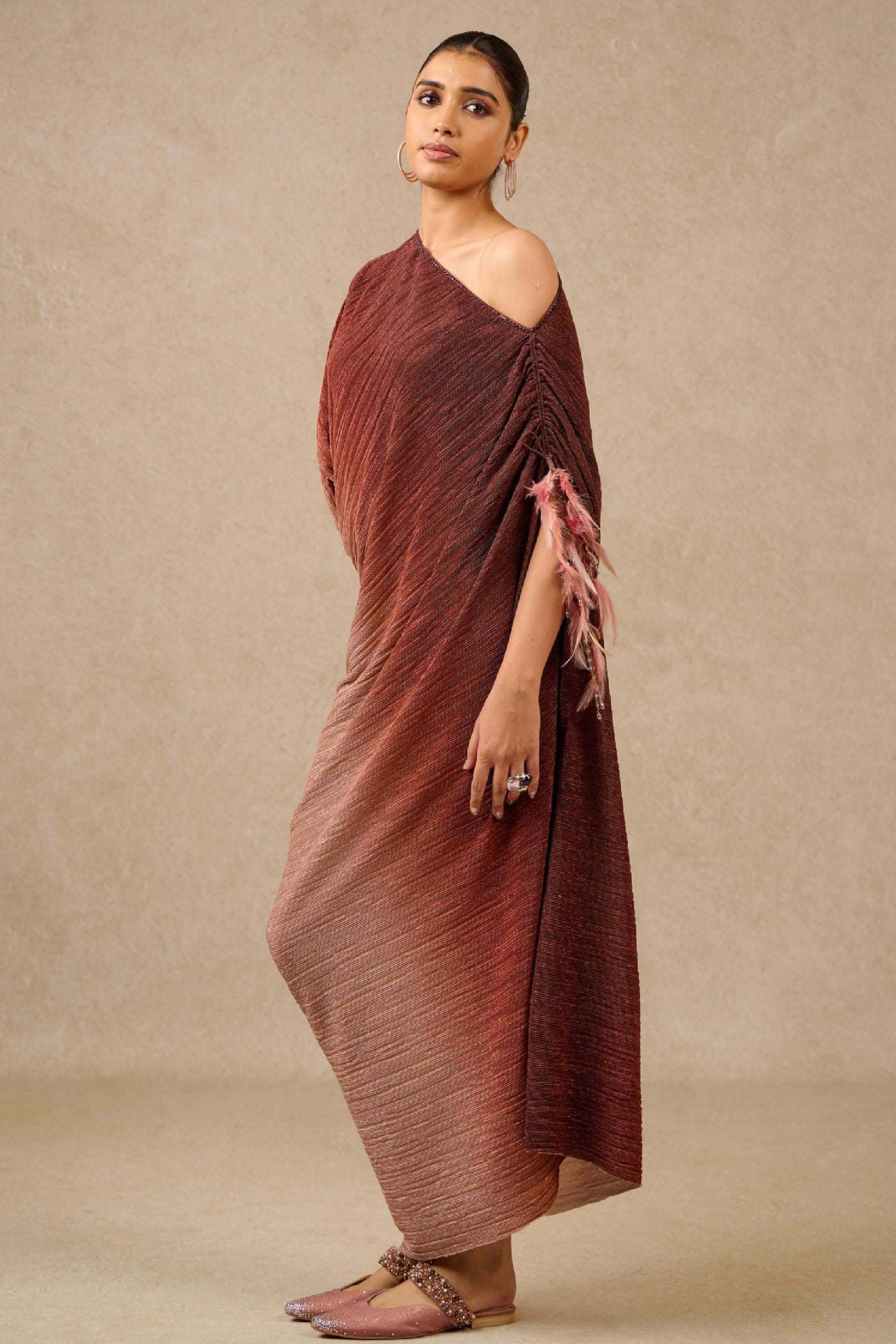 Tarun Tahiliani Dress Copper Ombre Indian designer wear online shopping melange singapore