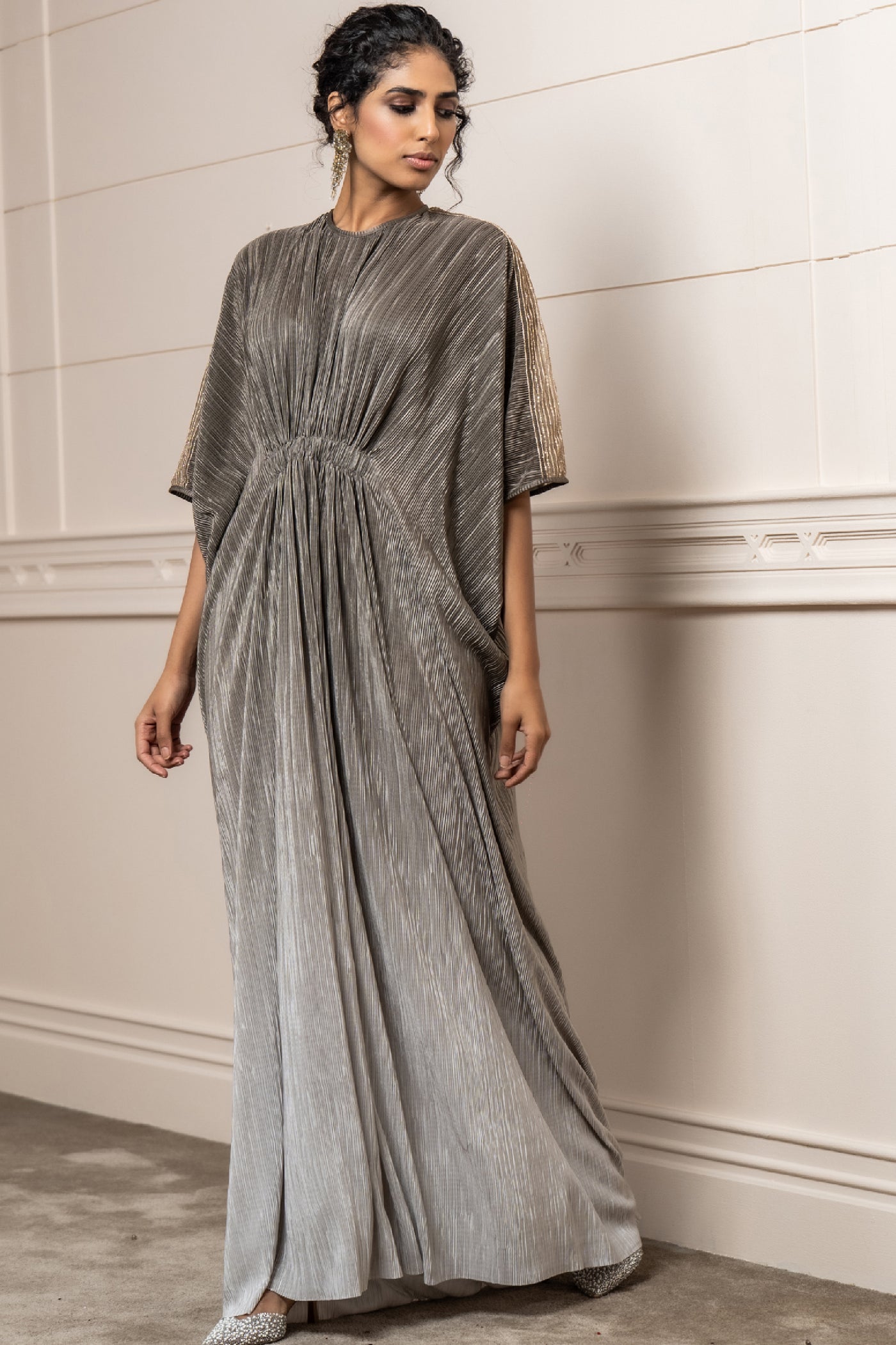 Tarun Tahiliani Dress Olive indian designer wear online shopping melange singapore
