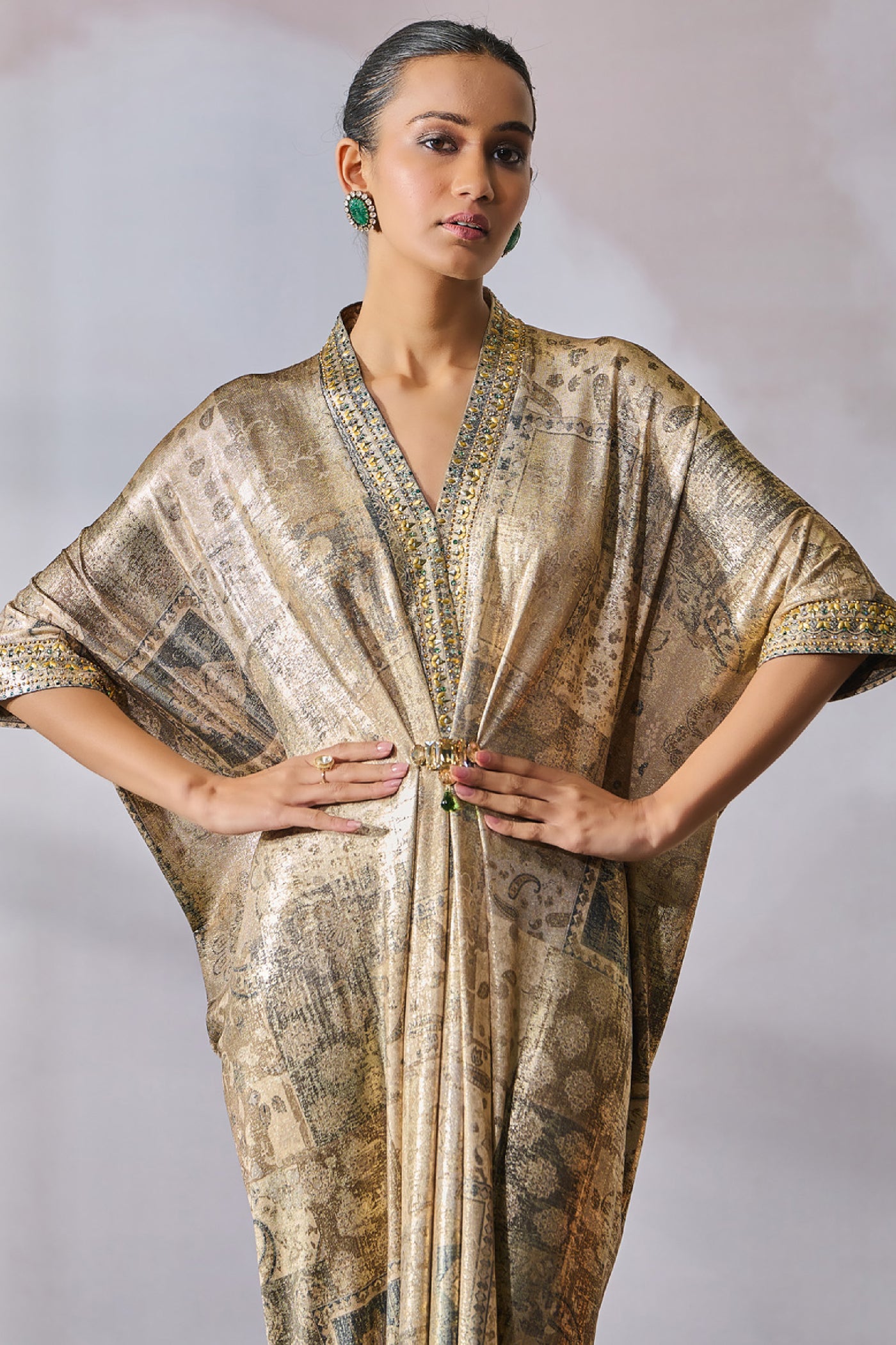 Tarun Tahiliani Dress Oyster indian designer wear online shopping melange singapore