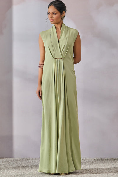 Tarun Tahiliani Dress Seige indian designer wear online shopping melange singapore