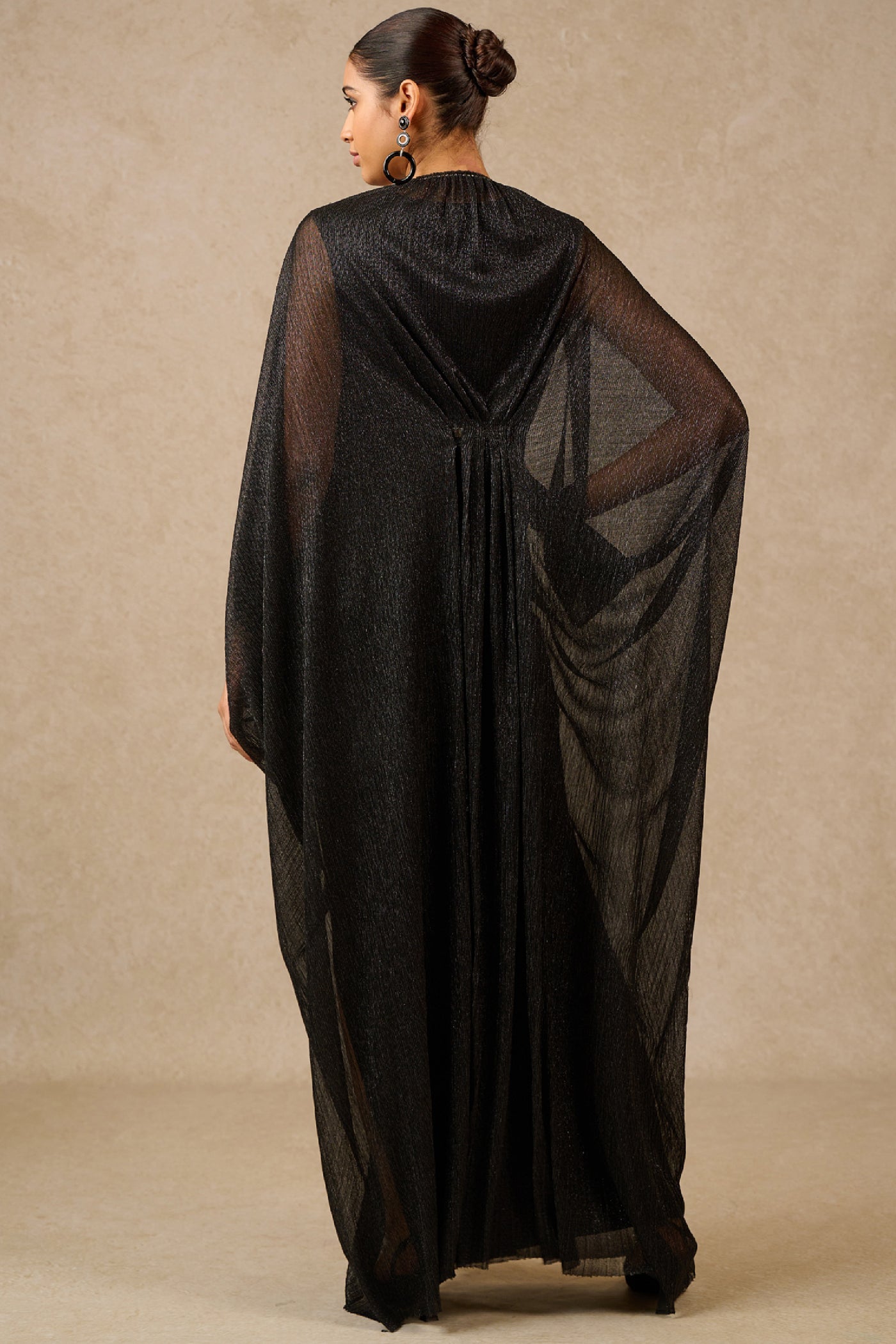 Tarun Tahiliani Dress Slip Black Silver Indian designer wear online shopping melange singapore