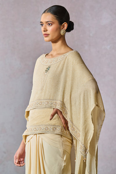 Tarun Tahiliani Ecru Top Dhoti indian designer wear online shopping melange singapore