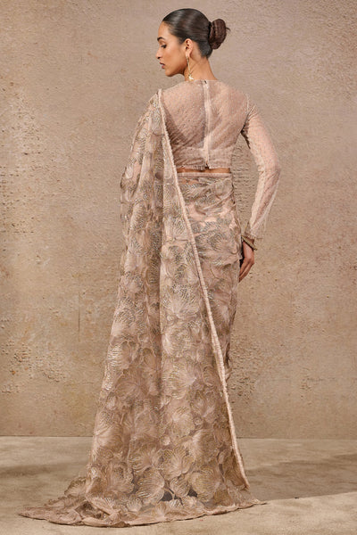 Tarun Tahiliani Floral Embroidered Saree indian designer wear online shopping melange singapore