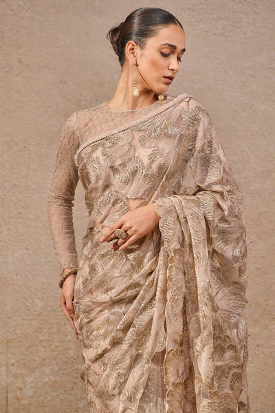 Tarun Tahiliani Floral Embroidered Saree indian designer wear online shopping melange singapore