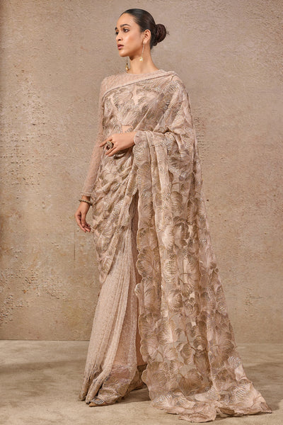 Tarun Tahiliani Floral Embroidered Saree indian designer wear online shopping melange singapore
