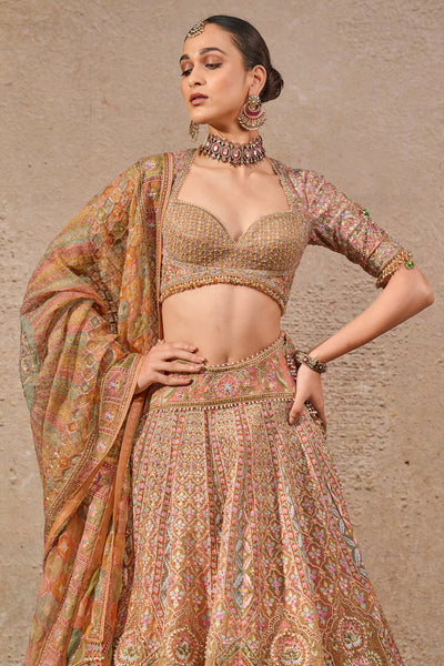 Tarun Tahiliani Floral Motif Aari Bridal Lehenga indian designer wear online shopping melange singapore
