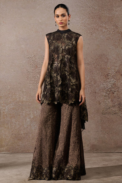Tarun Tahiliani Floral Overlap Sharara Set Indian designer wear online shopping melange singapore