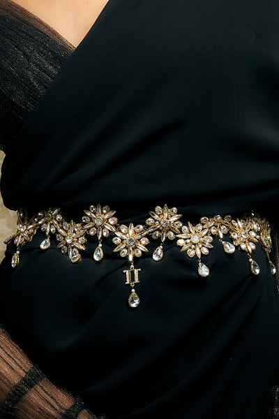 Tarun Tahiliani Accessories Floral Stone Crystal Jewel Belt Indian designer wear online shopping melange singapore