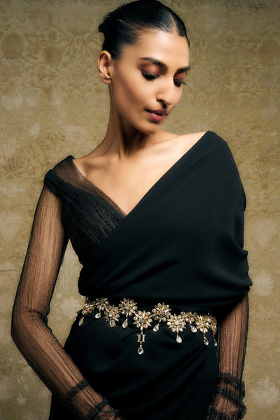 Tarun Tahiliani Accessories Floral Stone Crystal Jewel Belt Indian designer wear online shopping melange singapore