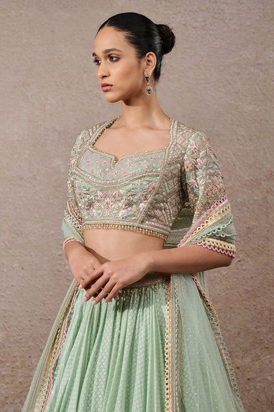 Tarun Tahiliani Floral Textile Lehenga Set Indian designer wear online shopping melange singapore