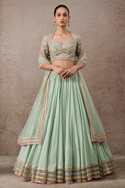 Tarun Tahiliani Floral Textile Lehenga Set Indian designer wear online shopping melange singapore