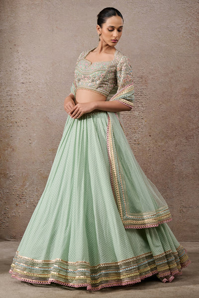 Tarun Tahiliani Floral Textile Lehenga Set Indian designer wear online shopping melange singapore