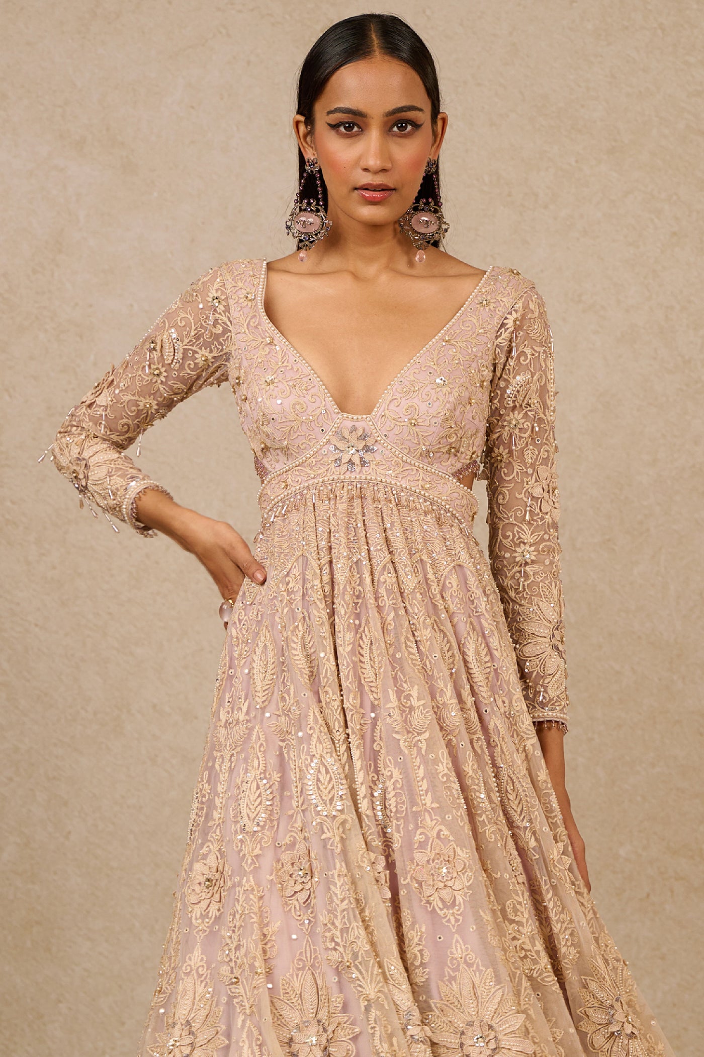 Tarun Tahiliani Gown Lilac indian designer wear online shopping melange singapore