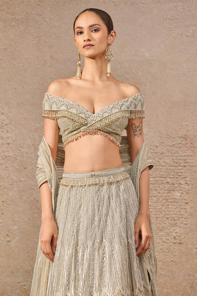 Tarun Tahiliani Hand-Embroidered Resham And Sequin Lehenga indian designer wear online shopping melange singapore