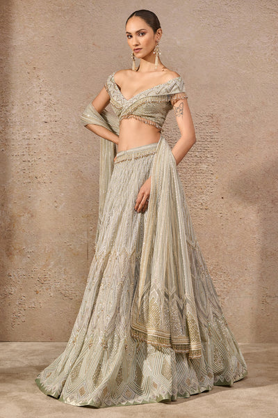 Tarun Tahiliani Hand-Embroidered Resham And Sequin Lehenga indian designer wear online shopping melange singapore