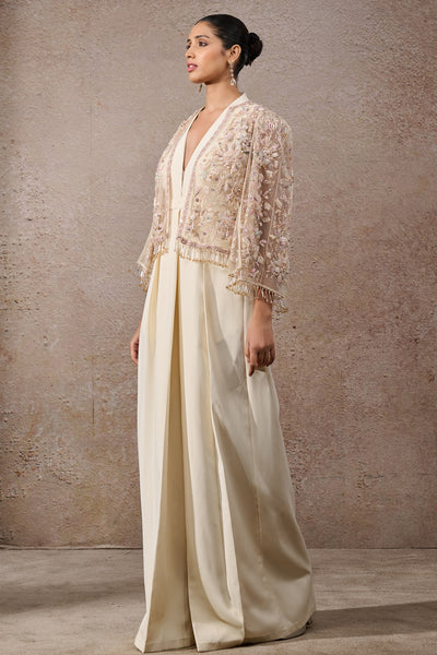 Tarun Tahiliani Hand-embroidered Floral Cape indian designer wear online shopping melange singapore