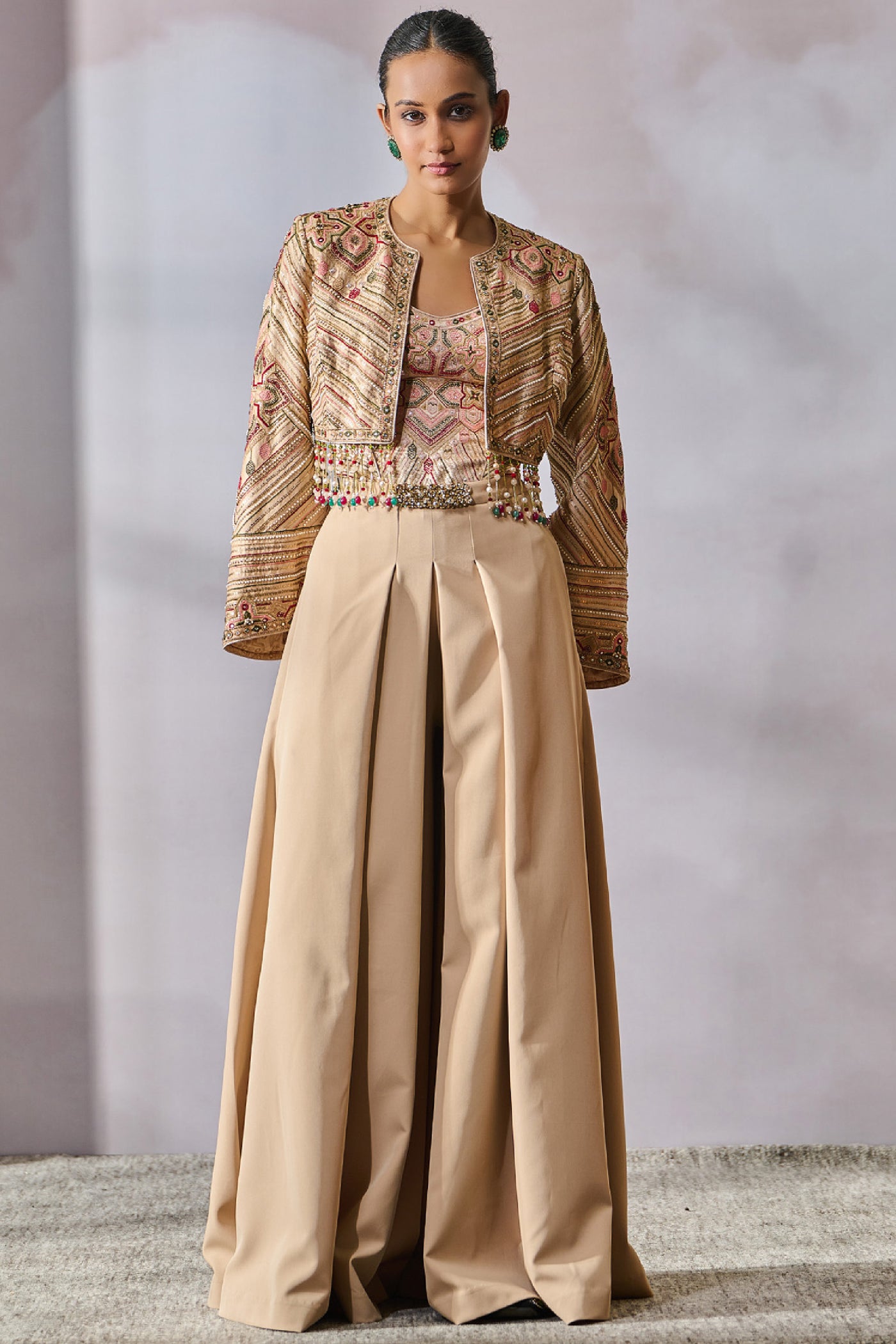 Tarun Tahiliani Jacket Trousers Corset indian designer wear online shopping melange singapore