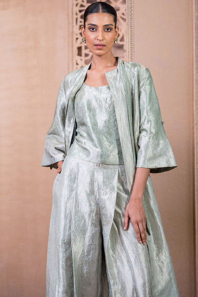 Tarun Tahiliani Jacket With Bustier And Trousers indian designer wear online shopping melange singapore