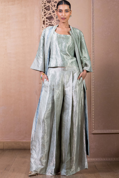 Tarun Tahiliani Jacket With Bustier And Trousers indian designer wear online shopping melange singapore