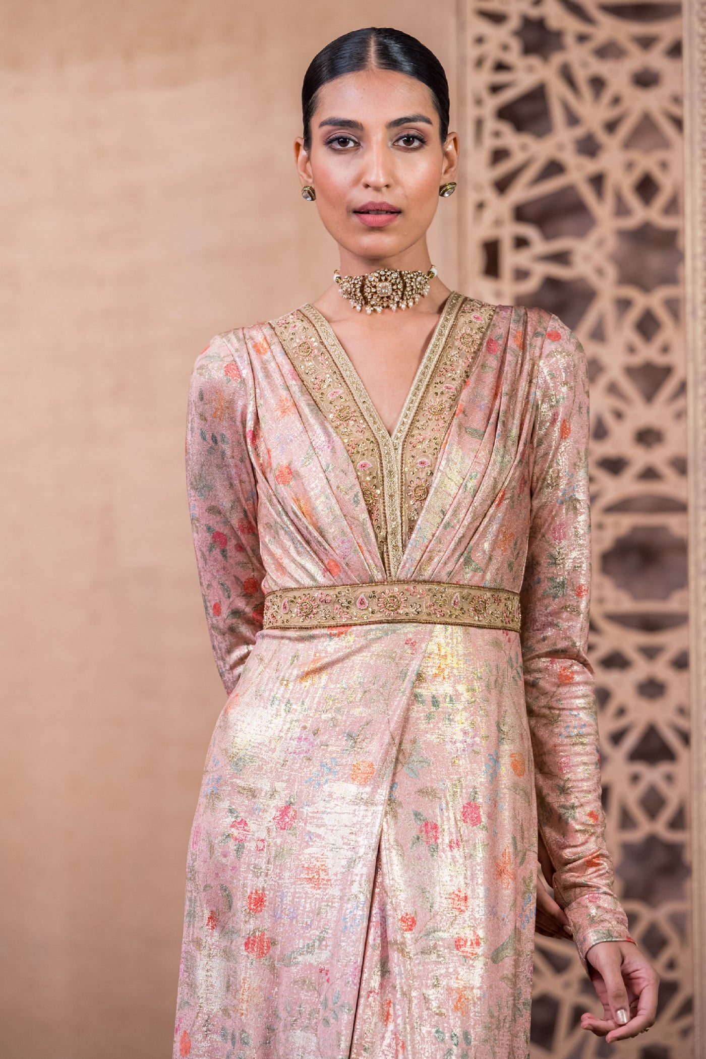 Tarun Tahiliani Jumpsuit Blush indian designer wear online shopping melange singapore