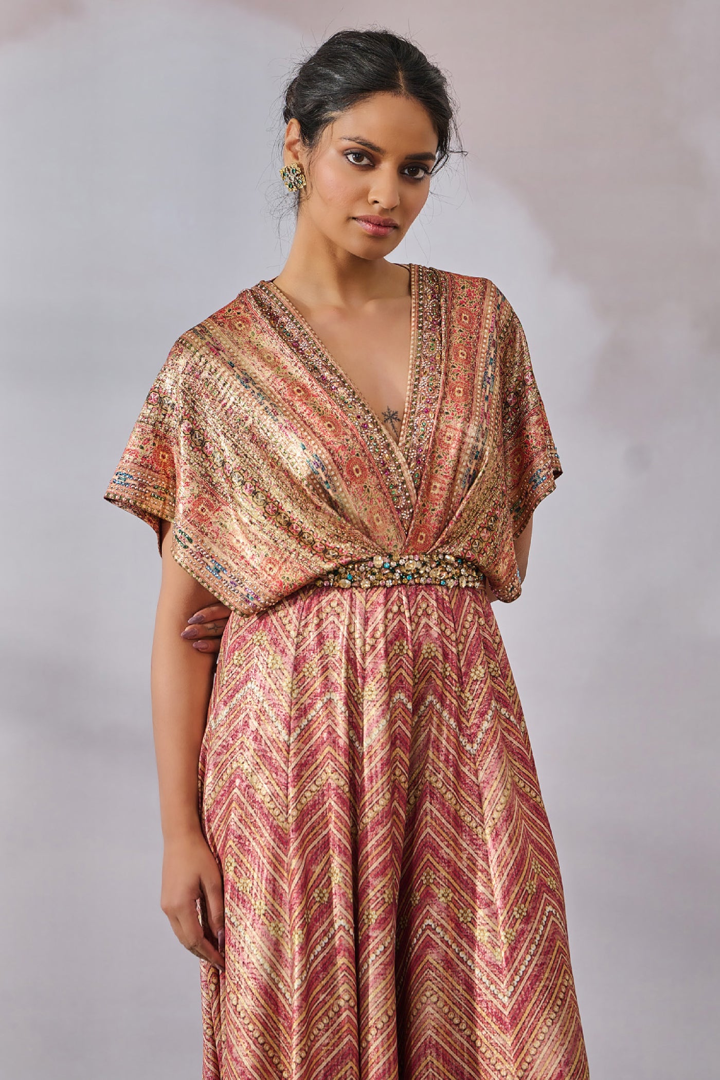 Tarun Tahiliani Jumpsuit Brick Redi indian designer wear online shopping melange singapore