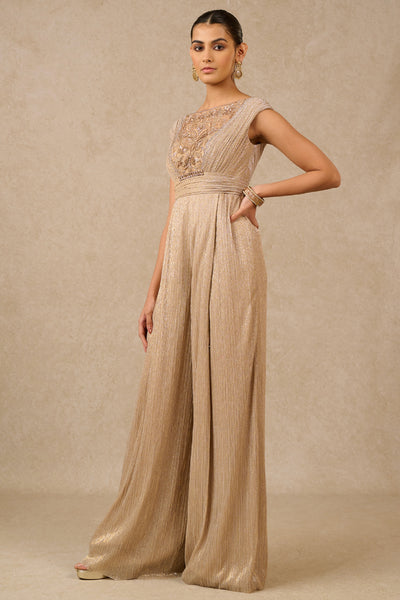 Tarun Tahiliani Jumpsuit Champagne indian designer wear online shopping melange singapore