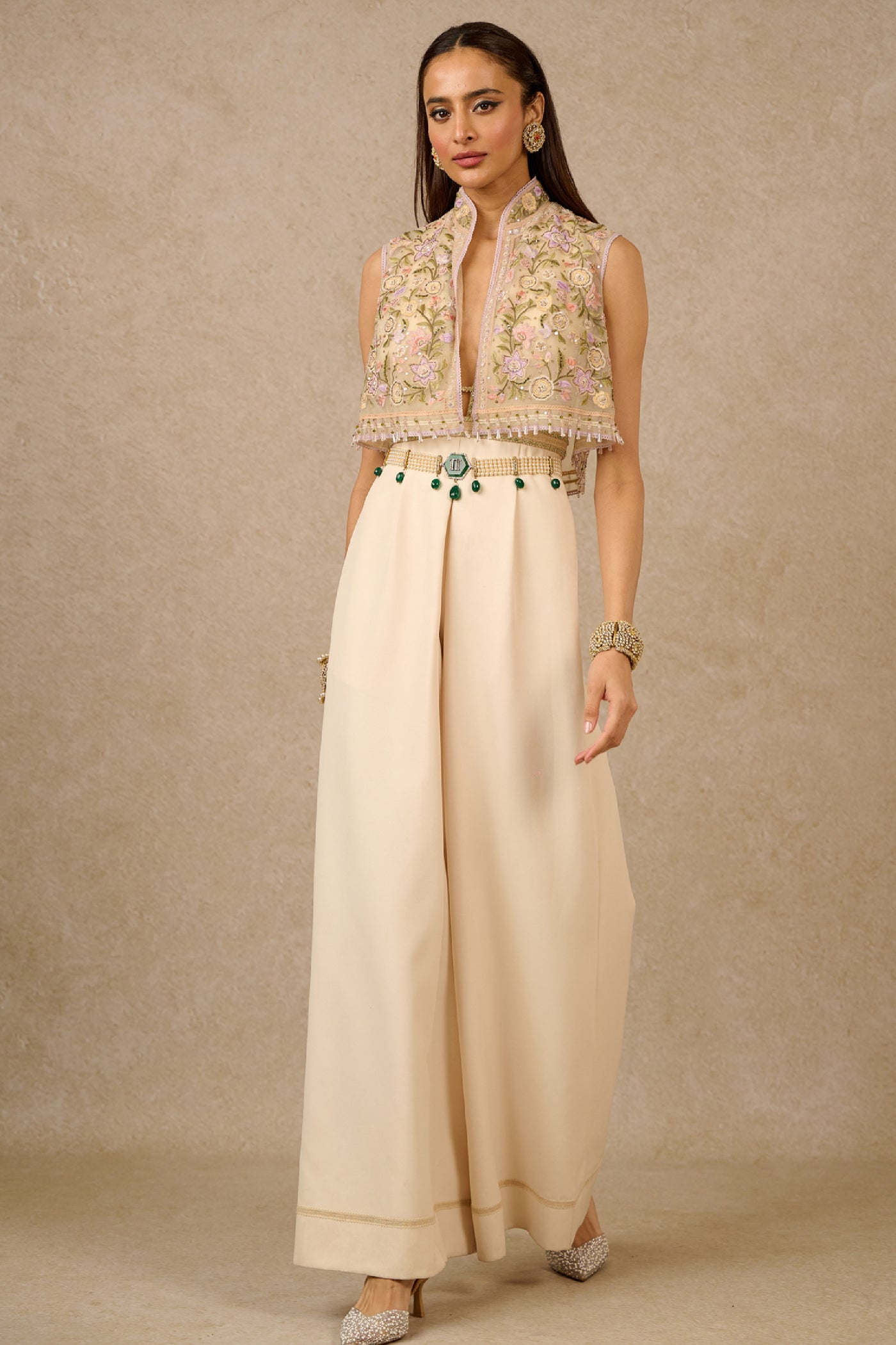 Tarun Tahiliani Jumpsuit Gilet indian designer wear online shopping melange singapore