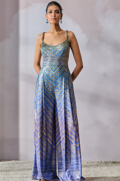 Tarun Tahiliani Jumpsuit Peacock indian designer wear online shopping melange singapore