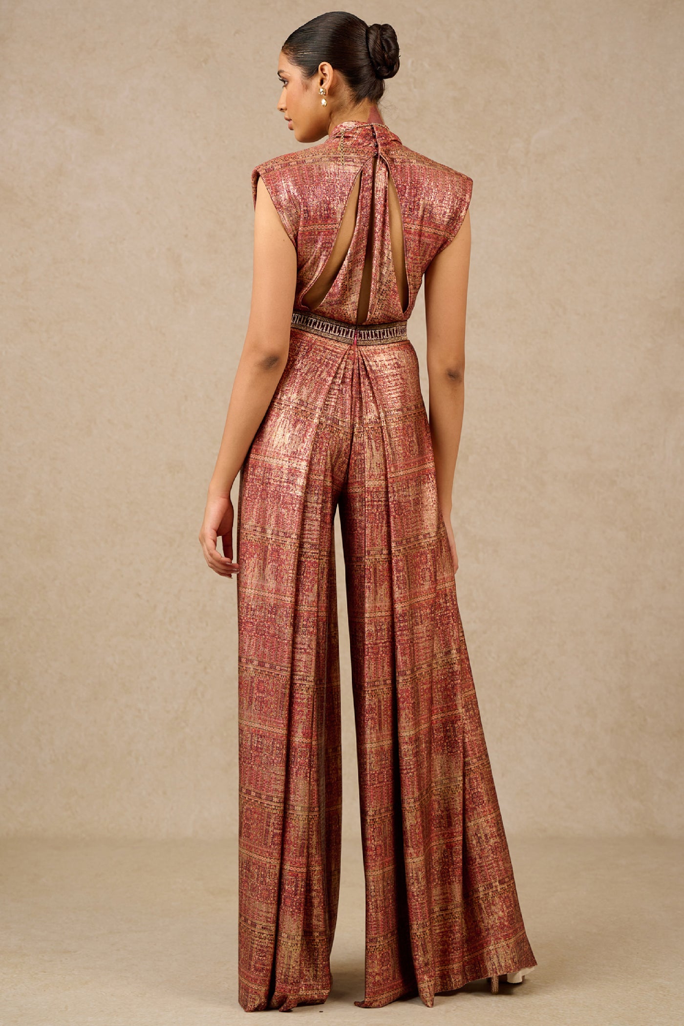 Tarun Tahiliani Jumpsuit Wine indian designer wear online shopping melange singapore