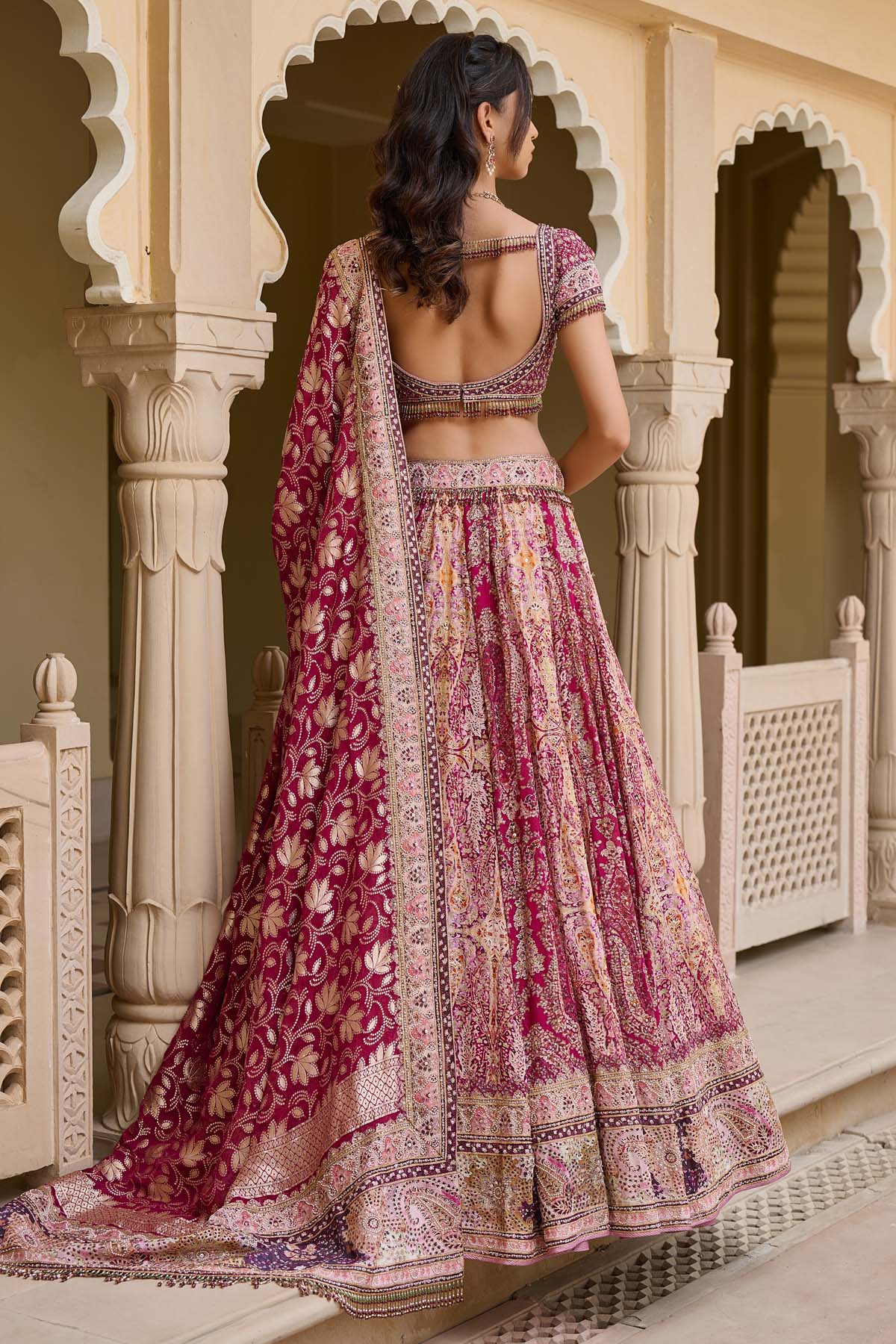 Tarun Tahiliani Kashida Embroidered Kalidar Lehenga indian designer wear online shopping melange singapore 
