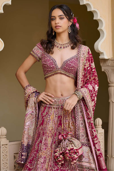 Tarun Tahiliani Kashida Embroidered Kalidar Lehenga indian designer wear online shopping melange singapore 