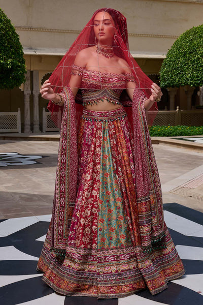 Tarun TahilianiKashida Embroidered Lehenga indian designer wear online shopping melange singapore 