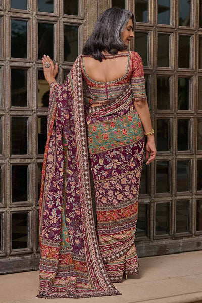 Tarun Tahiliani Kashida Embroidered Saree indian designer wear online shopping melange singapore