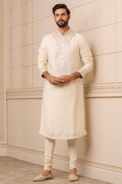 Tarun Tahiliani Menswear Kurta and Churidar Ivory indian designer wear online shopping melange singapore