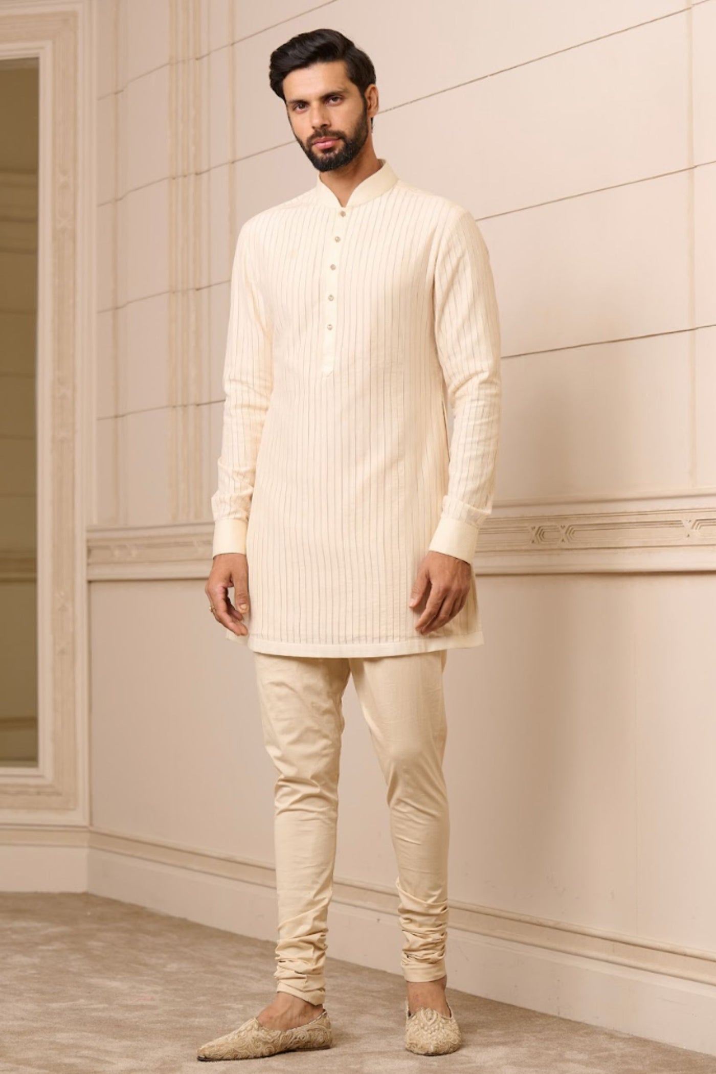 Tarun Tahiliani Menswear Kurta and Churidar Ivory indian designer wear online shopping melange singapore