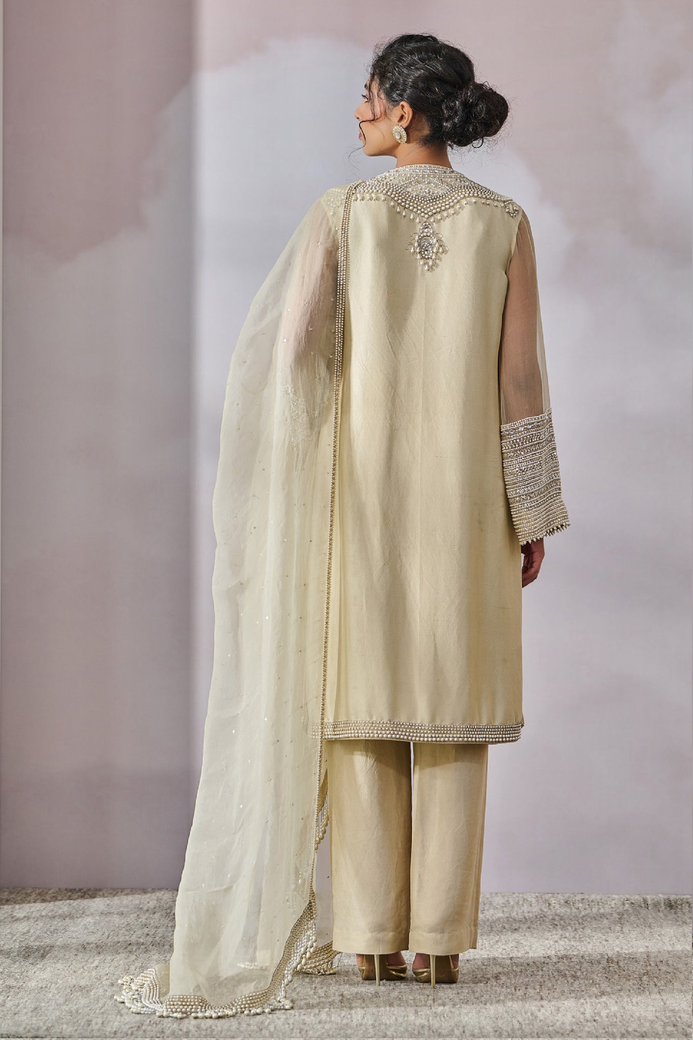 Tarun Tahiliani Kurta Trousers Dupatta indian designer wear online shopping melange singapore