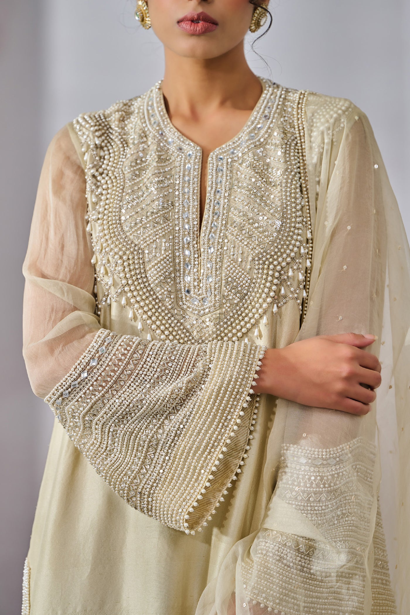 Tarun Tahiliani Kurta Trousers Dupatta indian designer wear online shopping melange singapore