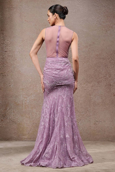 Tarun Tahiliani Lace Concept Saree indian designer wear online shopping melange singapore 
