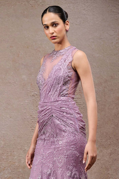 Tarun Tahiliani Lace Concept Saree indian designer wear online shopping melange singapore 
