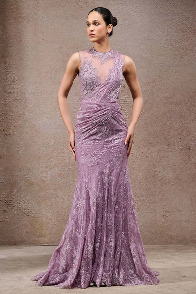 Tarun Tahiliani Lace Concept Saree indian designer wear online shopping melange singapore 
