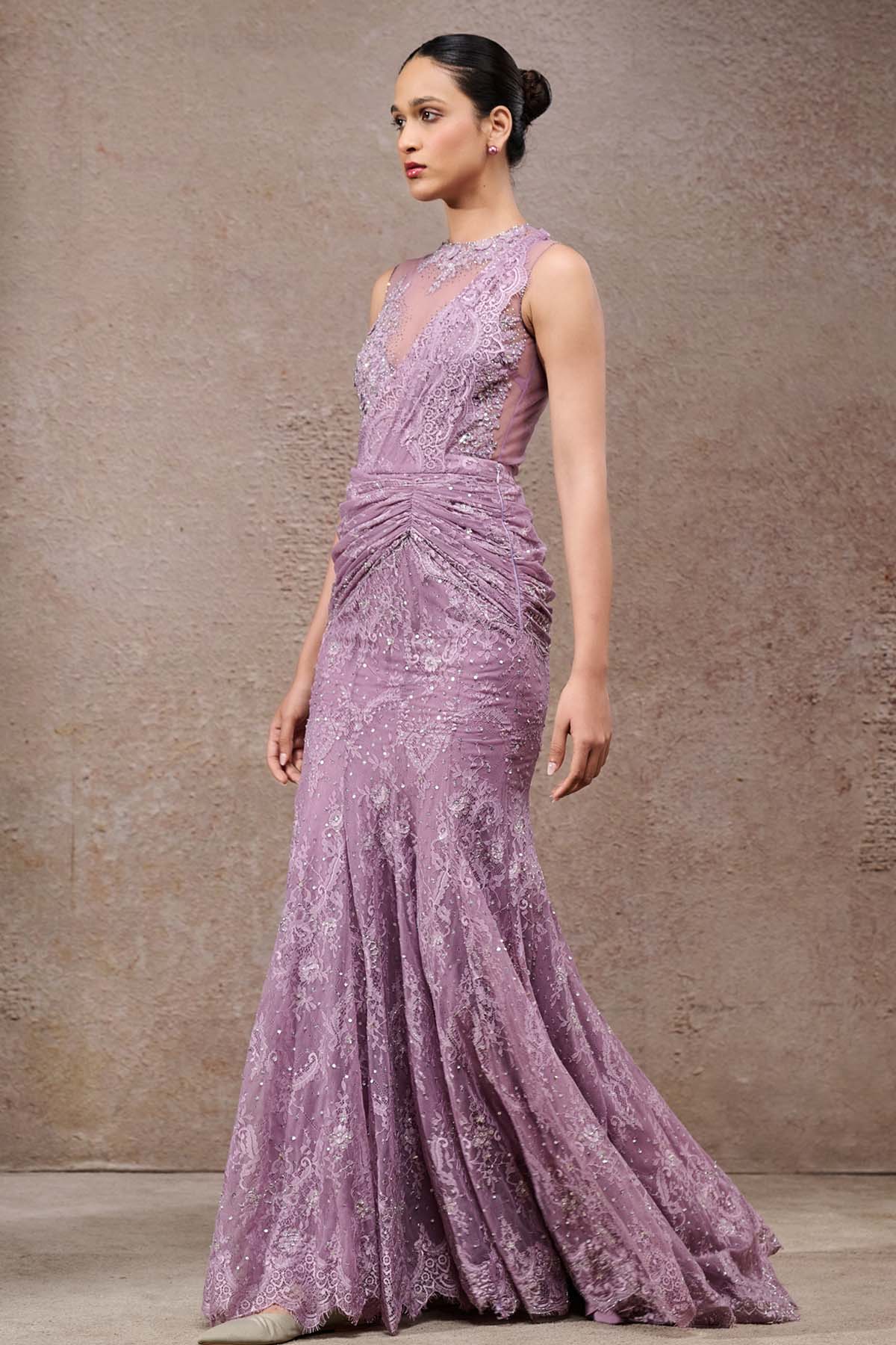 Tarun Tahiliani Lace Concept Saree indian designer wear online shopping melange singapore 
