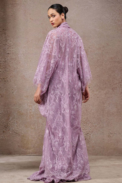 Tarun Tahiliani Lace Concept Saree with Cape indian designer wear online shopping melange singapore 