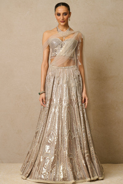 Tarun Tahiliani Lehenga Blouse Drape indian designer wear online shopping melange singapore