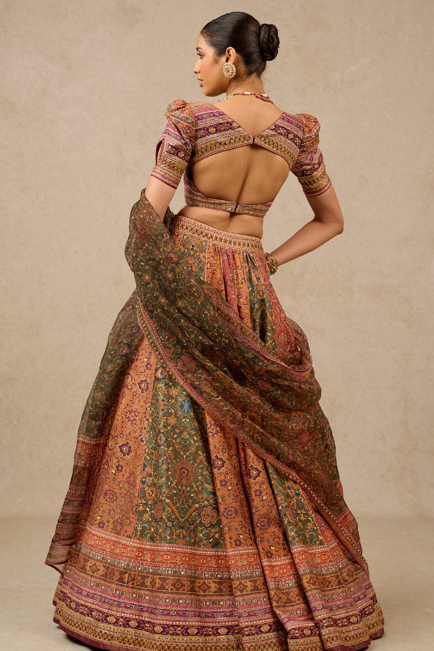 Tarun Tahiliani Lehenga Blouse Dupatta Multi designer wear online shopping melange singapore