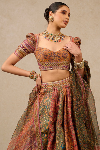 Tarun Tahiliani Lehenga Blouse Dupatta Multi designer wear online shopping melange singapore