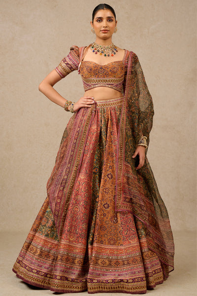 Tarun Tahiliani Lehenga Blouse Dupatta Multi designer wear online shopping melange singapore